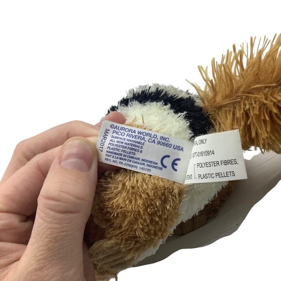 Aurora Plush Chip Chipmunk Stuffed Animal Toy 8" Brown Black Stripe Mini Flopsie - Picture 3 of 12